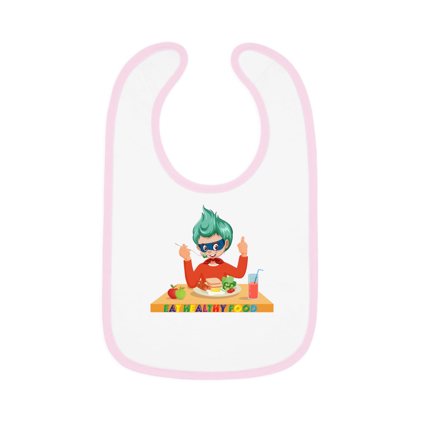 Baby Bib - Super kiddo eating healthy breafast