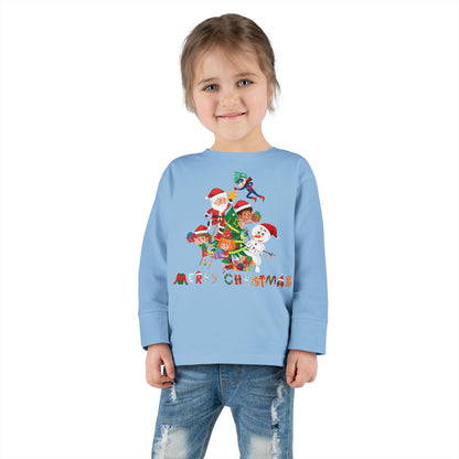 Toddler Long Sleeve Tee - Super kiddo making christmas tree with text - [[{"value":"Wonderwear Kid"}]]