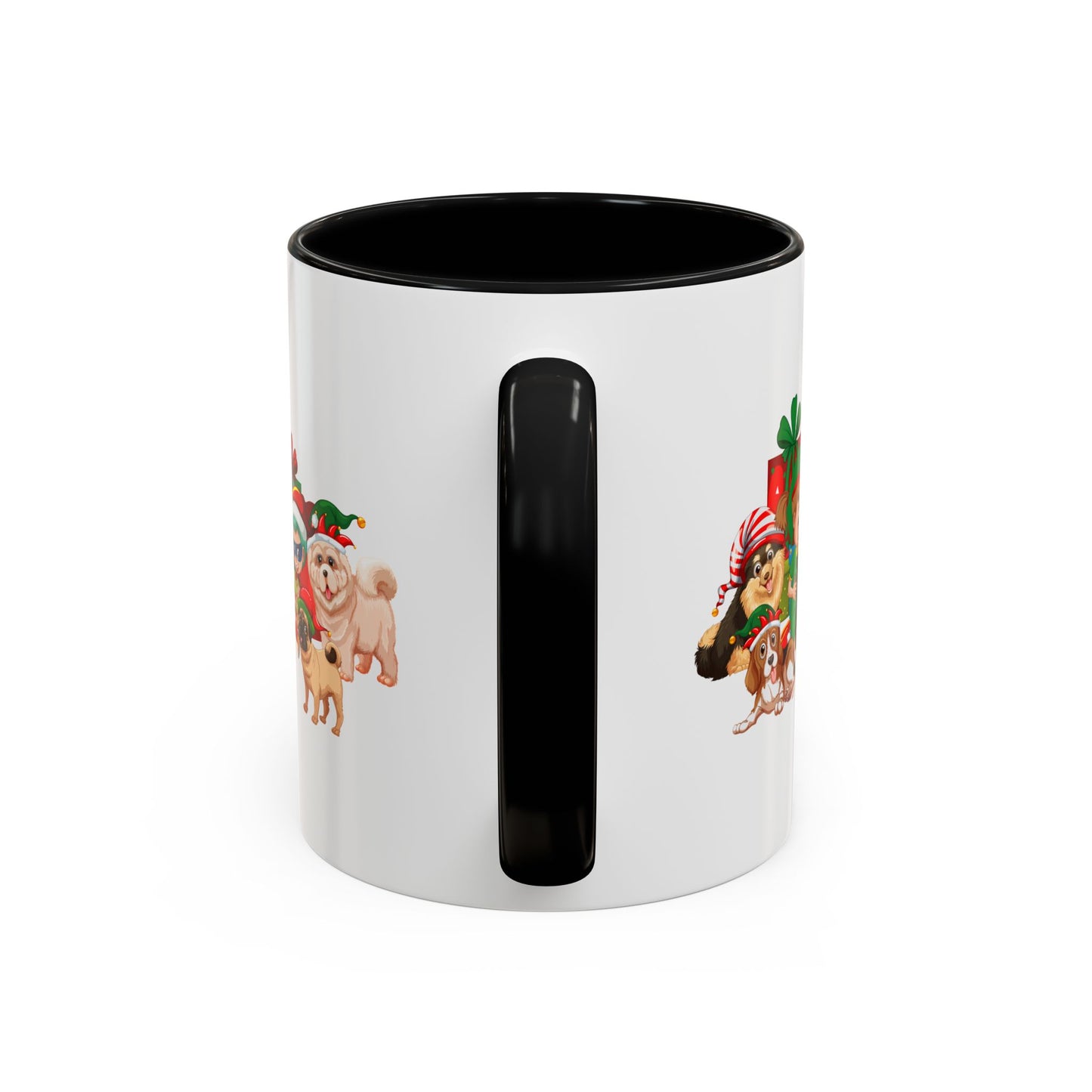 Accent Coffee Mug - Christmas with super kiddo pet friends without text