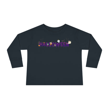 Toddler Long Sleeve Tee - Holloween word Printify