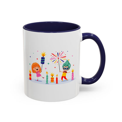 Accent Coffee Mug - Super kiddo lighting fireworks - [[{"value":"Wonderwear Kid"}]]