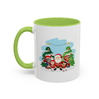 Accent Coffee Mug - Super kiddo with santa claus - [[{"value":"Wonderwear Kid"}]]