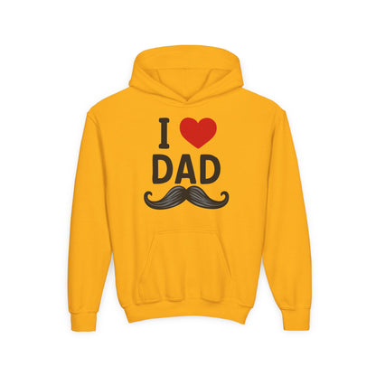 Youth Heavy Blend Hooded Sweatshirt - I love dad Printify