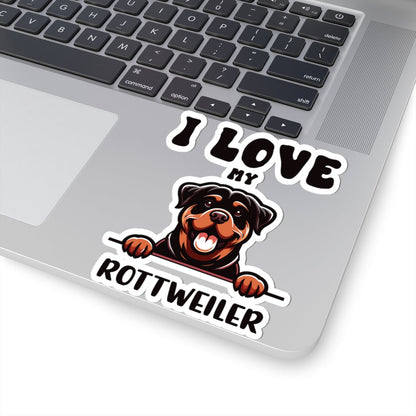 Kiss-Cut Vinyl Decals - I love my Rottweiler Printify