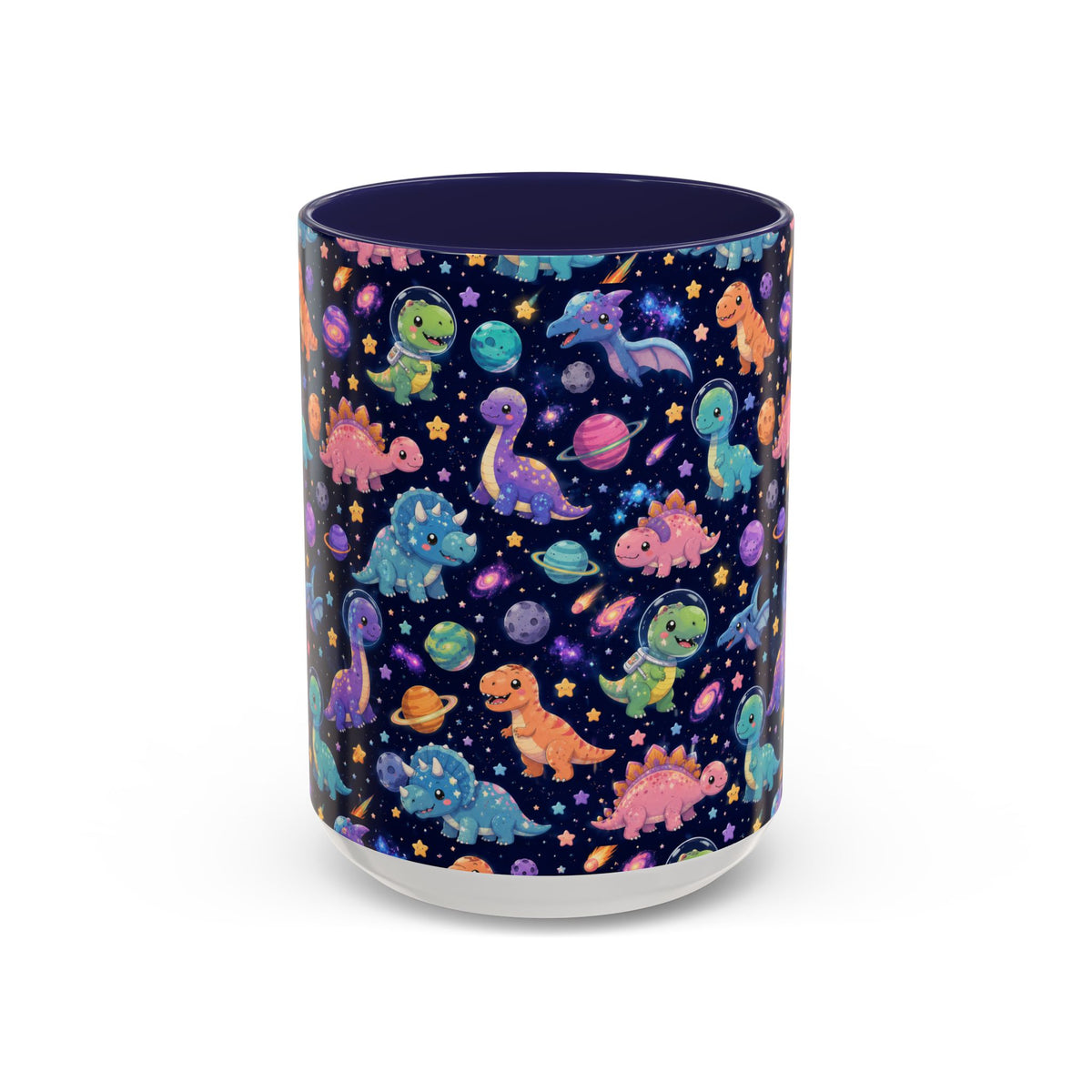 Accent Coffee Mug  (11/15 oz) - Cosmic dinosaurs