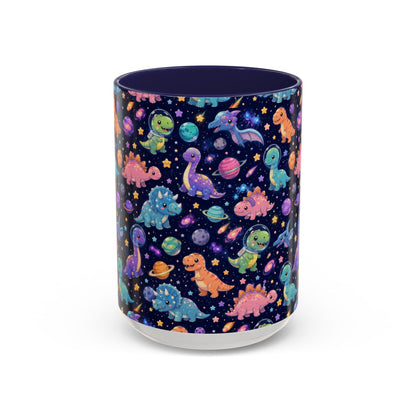 Accent Coffee Mug  (11/15 oz) - Cosmic dinosaurs