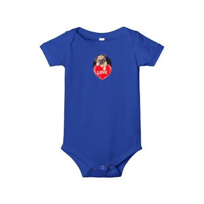Infant Jersey One Piece - Valentines - Cute Pug - [[{"value":"Wonderwear Kid"}]]