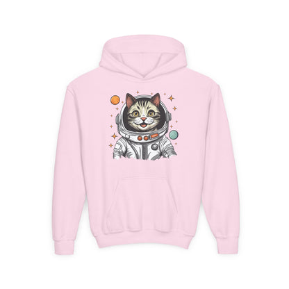 Youth Heavy Blend Hooded Sweatshirt - Astronaut cat Printify