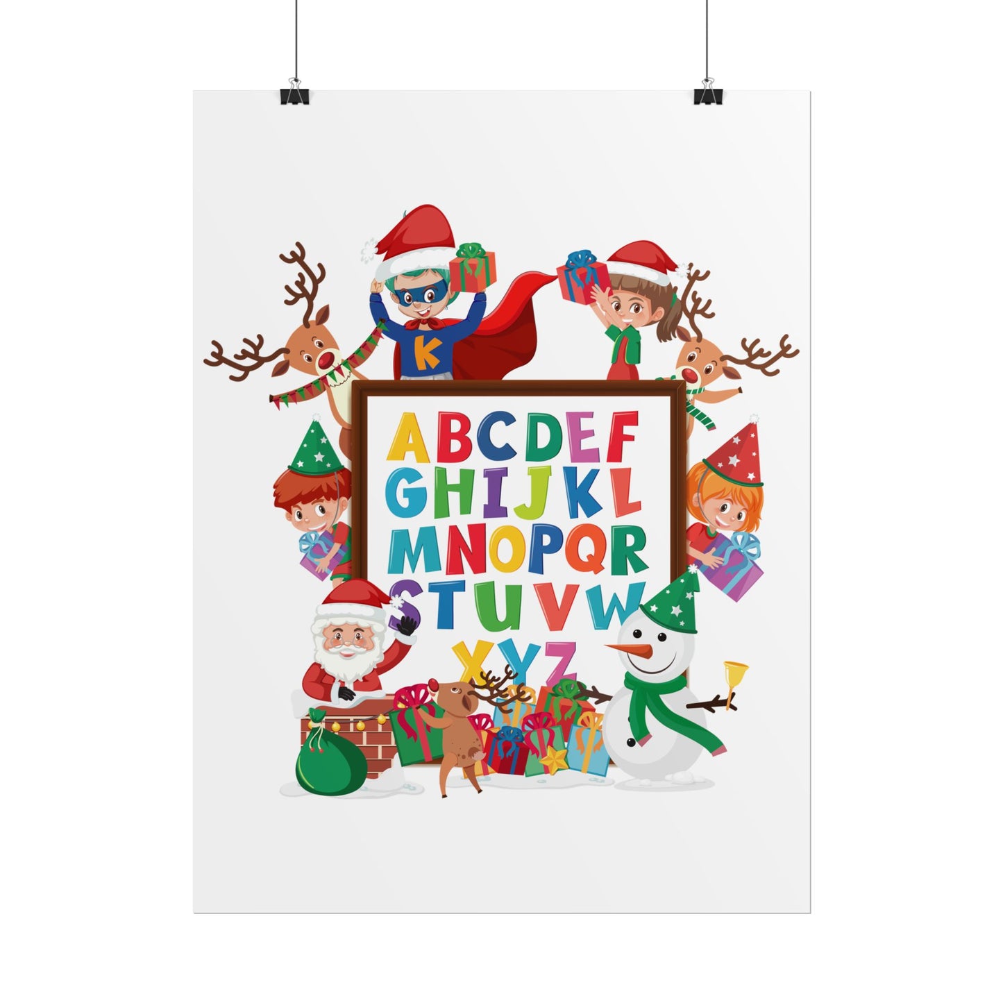 Rolled Posters - Christmas alphabet with super kiddo - [[{"value":"Wonderwear Kid"}]]