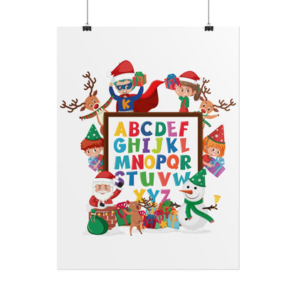 Rolled Posters - Christmas alphabet with super kiddo - [[{"value":"Wonderwear Kid"}]]