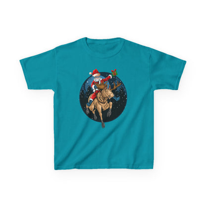 Kids Heavy Cotton™ Tee - Super kiddo riding a reindeer - [[{"value":"Wonderwear Kid"}]]
