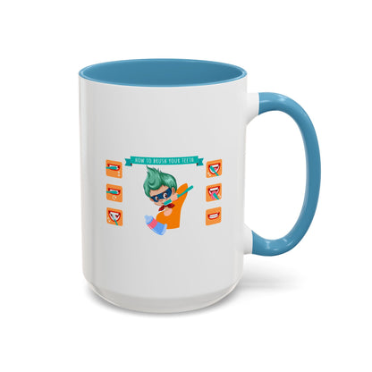 Accent Coffee Mug - Super kiddo how to brush teeth - [[{"value":"Wonderwear Kid"}]]