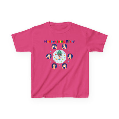 Kids Heavy Cotton™ Tee - Super kiddo how to wash hand properly - [[{"value":"Wonderwear Kid"}]]