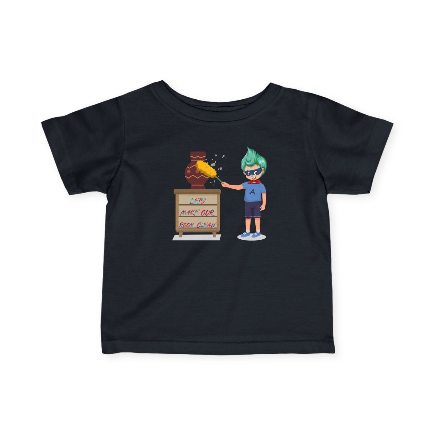 Infant Fine Jersey Tee - Super kiddo cleaning a vase