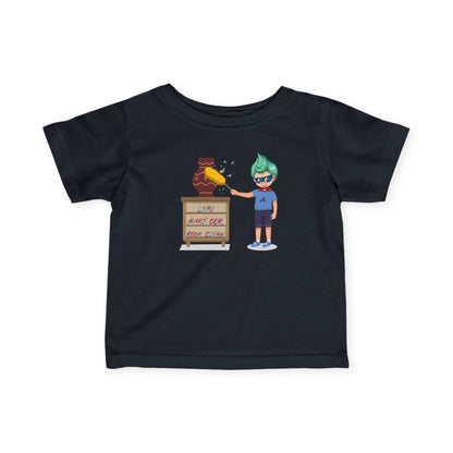 Infant Fine Jersey Tee - Super kiddo cleaning a vase - [[{"value":"Wonderwear Kid"}]]