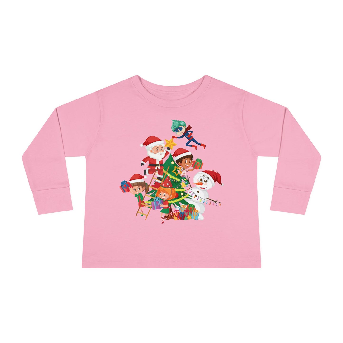 Toddler Long Sleeve Tee - Super kiddo making christmas tree - [[{"value":"Wonderwear Kid"}]]