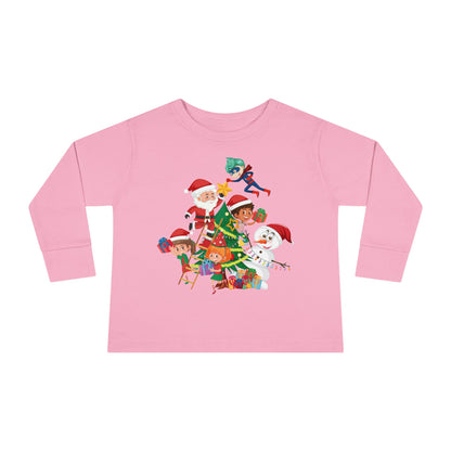 Toddler Long Sleeve Tee - Super kiddo making christmas tree - [[{"value":"Wonderwear Kid"}]]