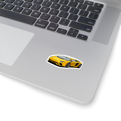 Kiss-Cut Vinyl Decals - Yellow super car Printify