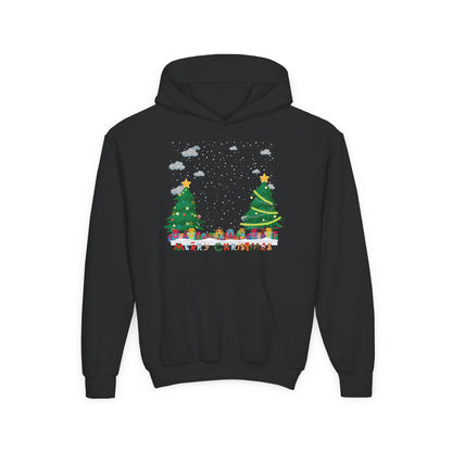 Youth Heavy Blend Hooded Sweatshirt - Christmas and snowing - [[{"value":"Wonderwear Kid"}]]