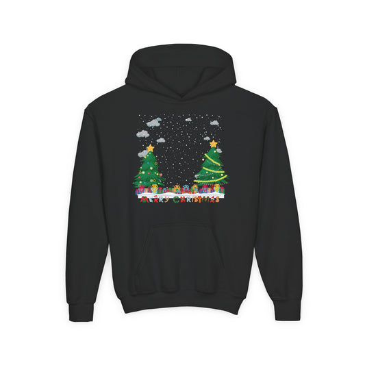 Youth Heavy Blend Hooded Sweatshirt - Christmas and snowing - [[{"value":"Wonderwear Kid"}]]