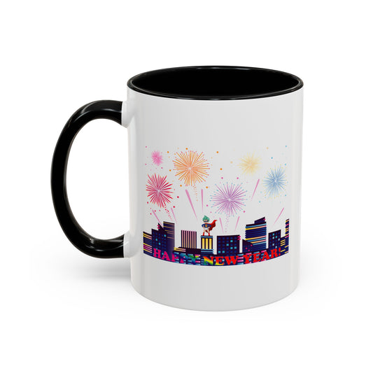 Accent Coffee Mug - Super kiddo with fireworks with text