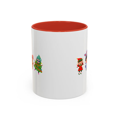 Accent Coffee Mug - Super kiddo in christmas tree attire - [[{"value":"Wonderwear Kid"}]]