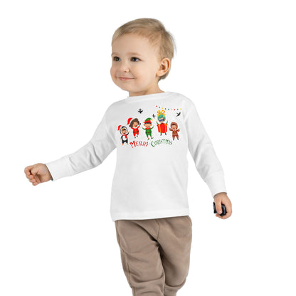 Toddler Long Sleeve Tee - Merry christmas by super kiddo and friends - [[{"value":"Wonderwear Kid"}]]