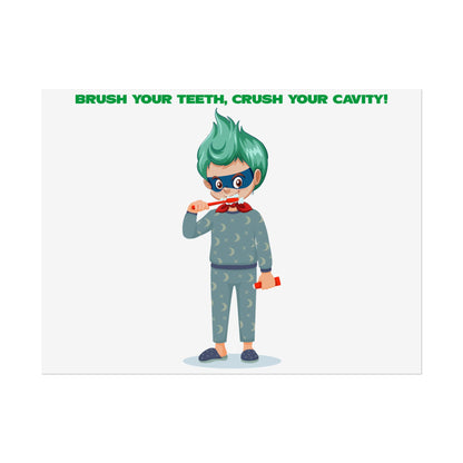 Rolled Posters - Super kiddo brushing teeth - [[{"value":"Wonderwear Kid"}]]