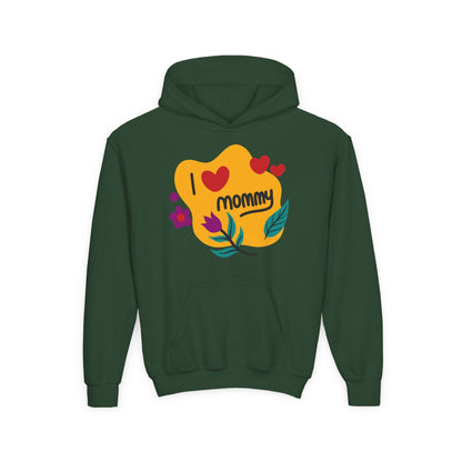 Youth Heavy Blend Hooded Sweatshirt - I love you mommy Printify
