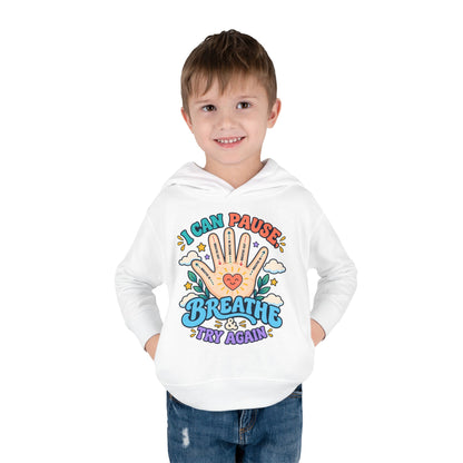 Toddler Hoodie — Pause, Breathe, Try Again Hand Guide