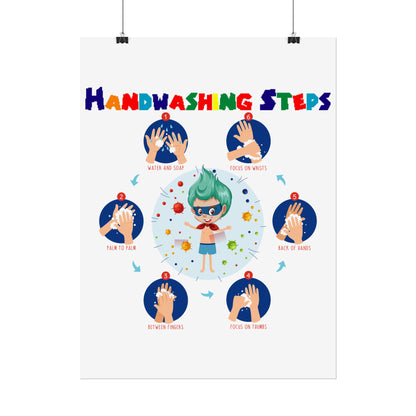 Rolled Posters - Super kiddo how to wash hand properly - [[{"value":"Wonderwear Kid"}]]