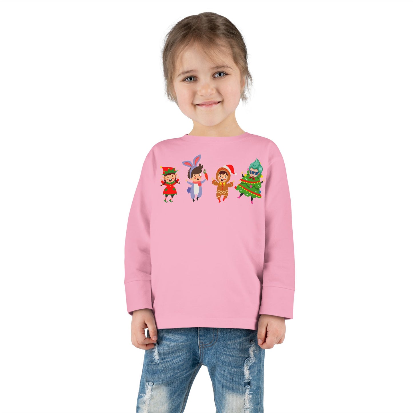 Toddler Long Sleeve Tee - Super kiddo in christmas tree attire - [[{"value":"Wonderwear Kid"}]]