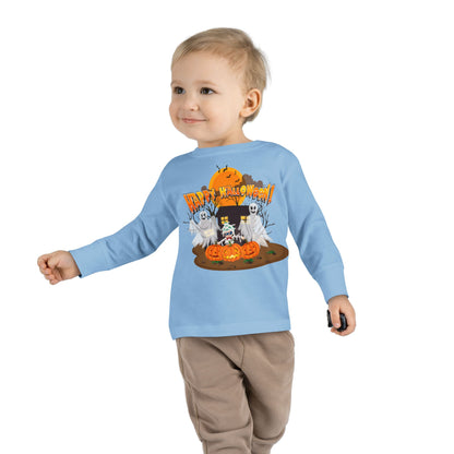 Toddler Long Sleeve Tee - Super kiddo with ghost - [[{"value":"Wonderwear Kid"}]]