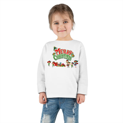 Toddler Long Sleeve Tee - Merry christmas from super friends - [[{"value":"Wonderwear Kid"}]]