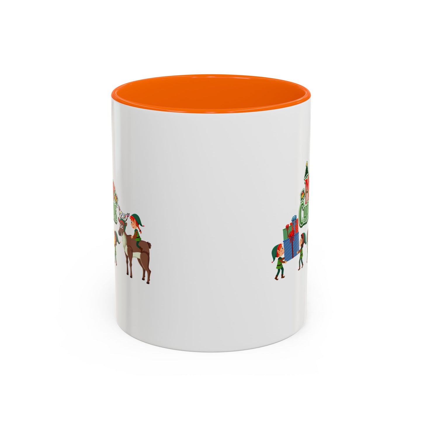 Accent Coffee Mug - Merry christmas and reindeer