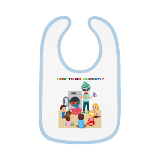 Baby Bib - super kiddo teaching laundry - [[{"value":"Wonderwear Kid"}]]