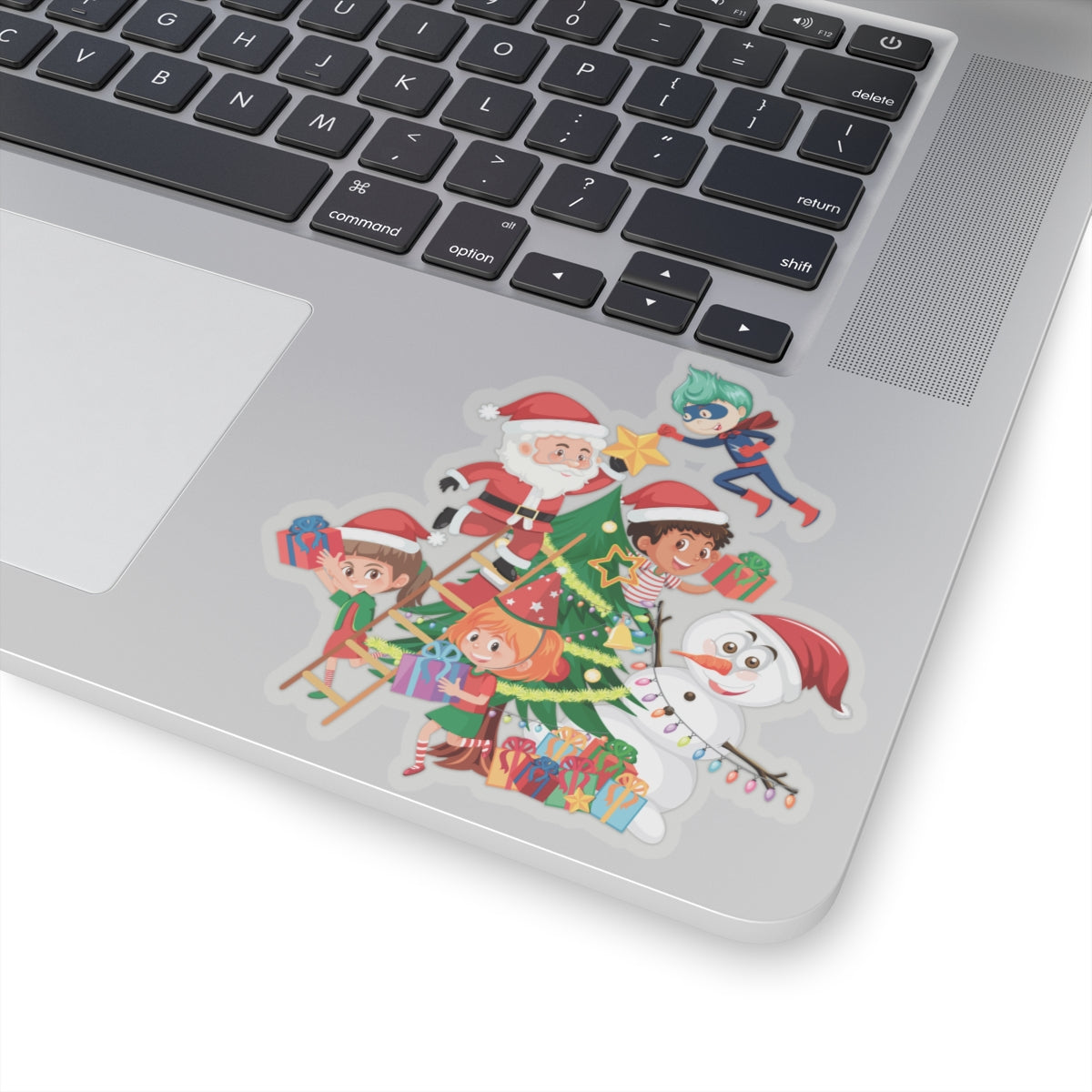 Kiss-Cut Stickers - Super kiddo making christmas tree - [[{"value":"Wonderwear Kid"}]]
