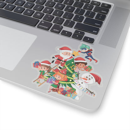 Kiss-Cut Stickers - Super kiddo making christmas tree - [[{"value":"Wonderwear Kid"}]]