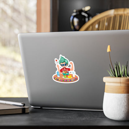 Halloween Kiss-Cut Vinyl Decals – super kiddo eating healthy food - [[{"value":"Wonderwear Kid"}]]
