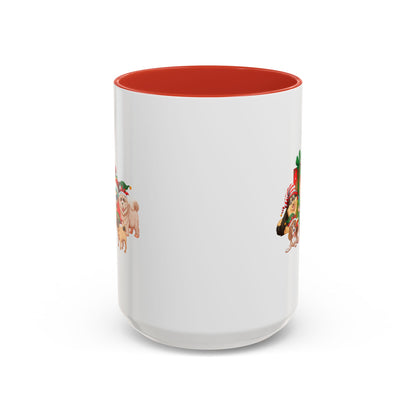 Accent Coffee Mug - Christmas with super kiddo pet friends without text - [[{"value":"Wonderwear Kid"}]]