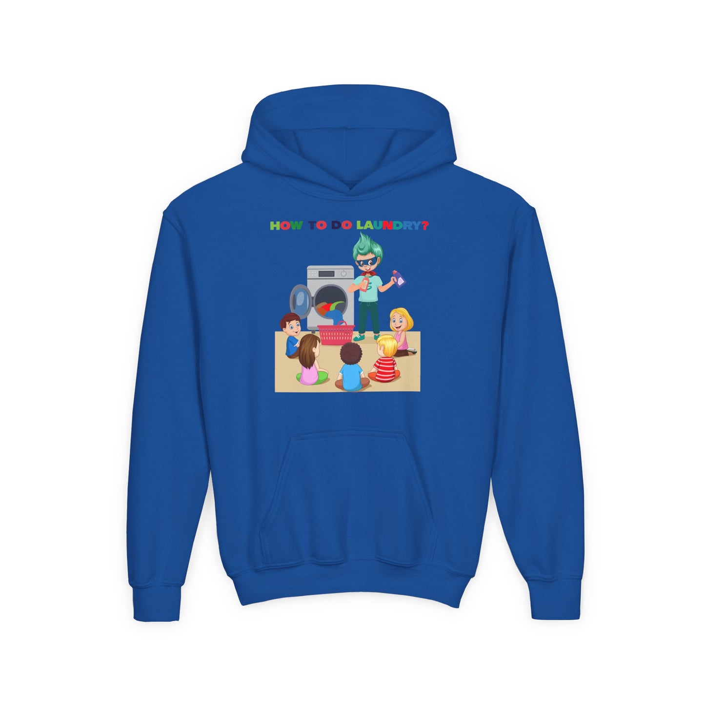 Youth Heavy Blend Hooded Sweatshirt - super kiddo teaching laundry
