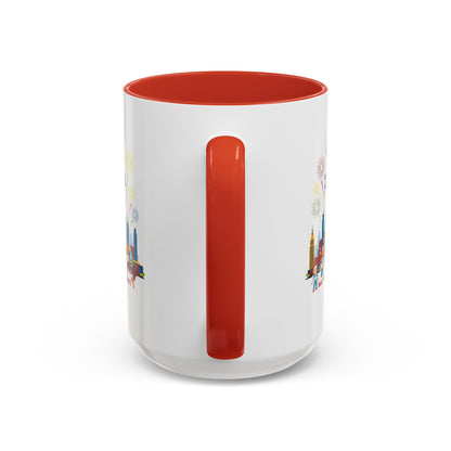 Accent Coffee Mug - Happy new year with fireworks - [[{"value":"Wonderwear Kid"}]]