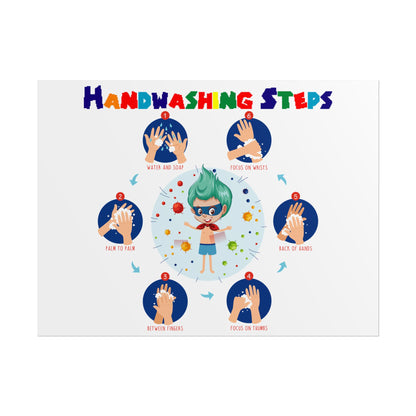 Rolled Posters - Super kiddo how to wash hand properly - [[{"value":"Wonderwear Kid"}]]