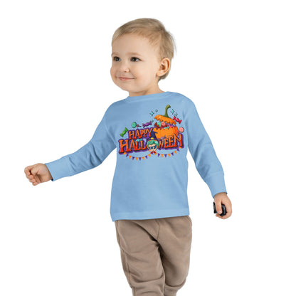 Toddler Long Sleeve Tee - Happy halloween banner Printify