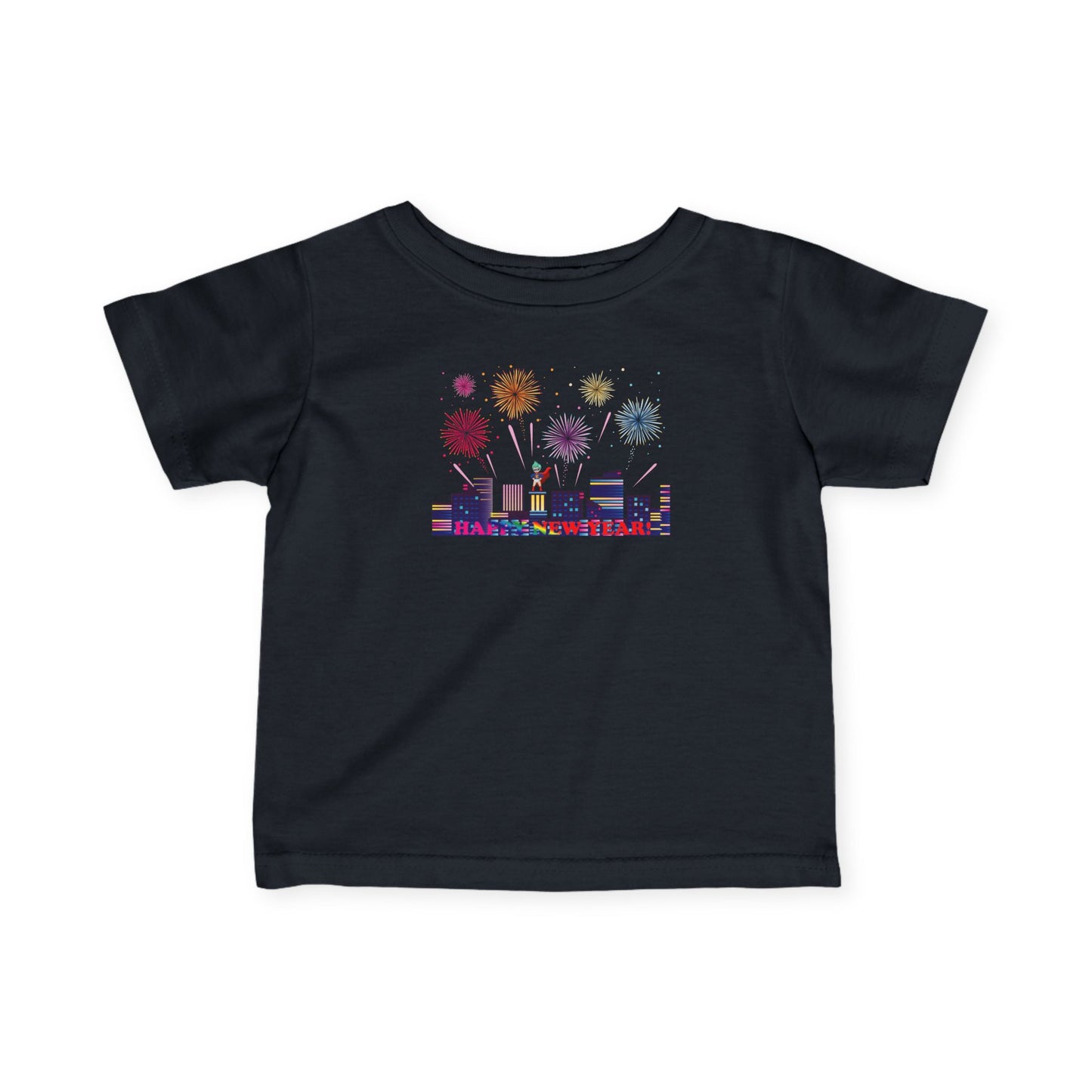 Infant Fine Jersey Tee - Super kiddo with fireworks with text - [[{"value":"Wonderwear Kid"}]]