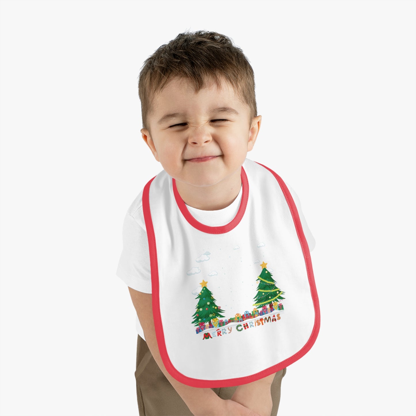 Baby Bib - Christmas and snowing