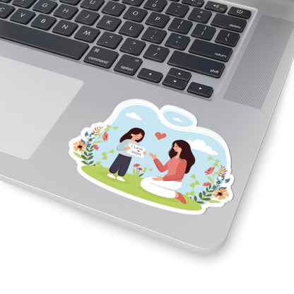Kiss-Cut Vinyl Decals - Mother and daughter love Printify