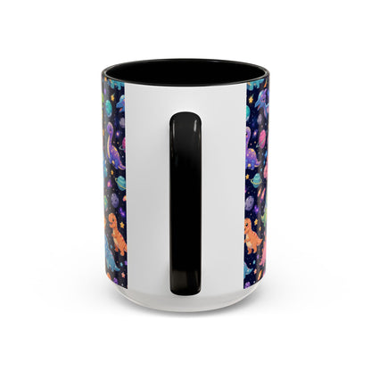 Accent Coffee Mug  (11/15 oz) - Cosmic dinosaurs