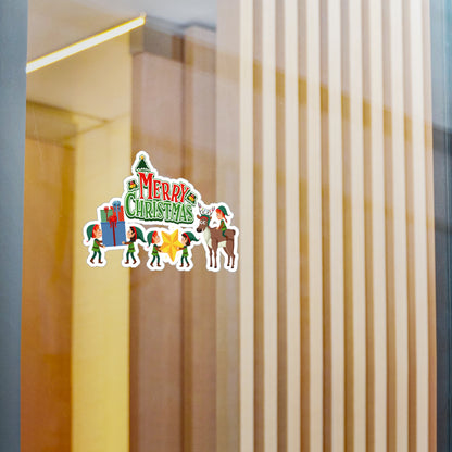 Christmas Kiss-Cut Vinyl Decals – Merry christmas and reindeer - [[{"value":"Wonderwear Kid"}]]