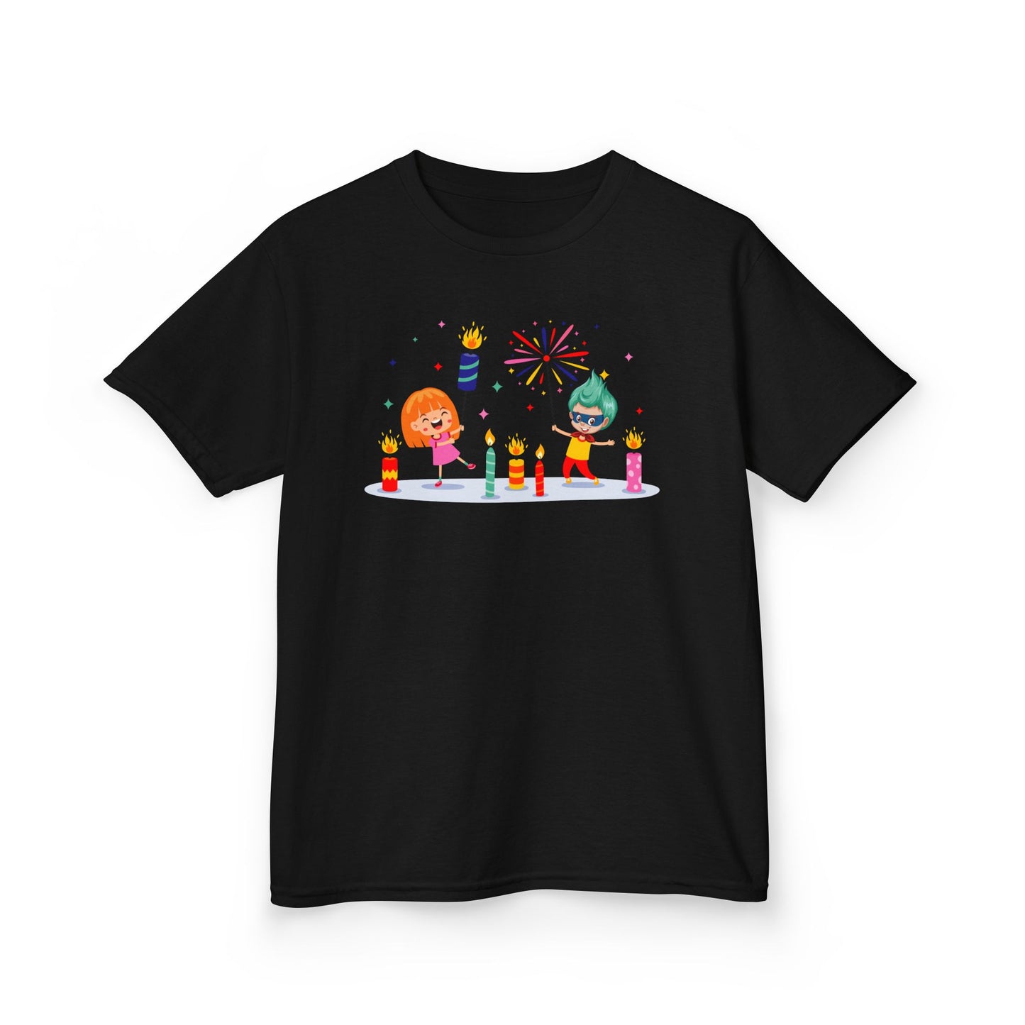 Kids Heavy Cotton™ Tee - Super kiddo lighting fireworks - [[{"value":"Wonderwear Kid"}]]